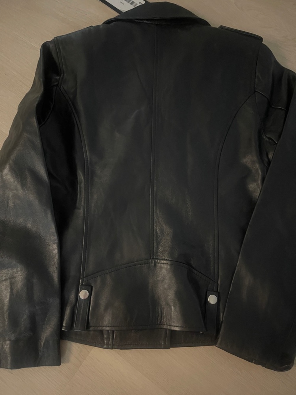 RL Leather Black Asymmetrical Moto Jacket - Picture 9 of 11